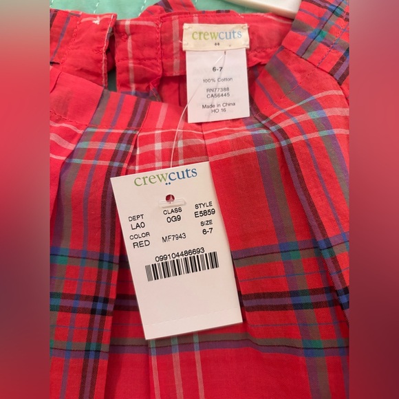 Crewcuts size 6-7 cotton plaid blouse NWT - Picture 7 of 10